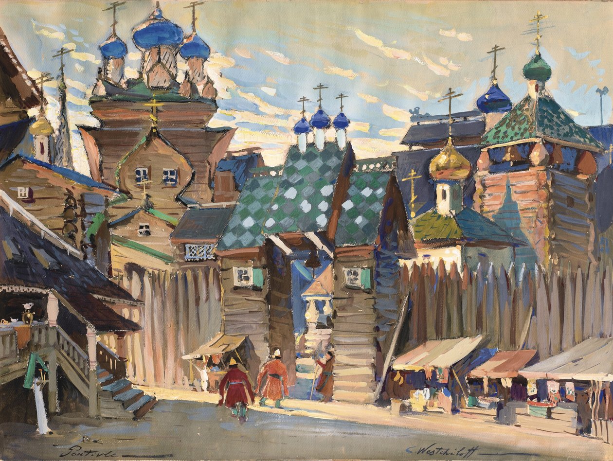 Market Place. Stage Design for the Opera Prince Igor by A. Borodin by Konstantin Alexandrovich Veshchilov