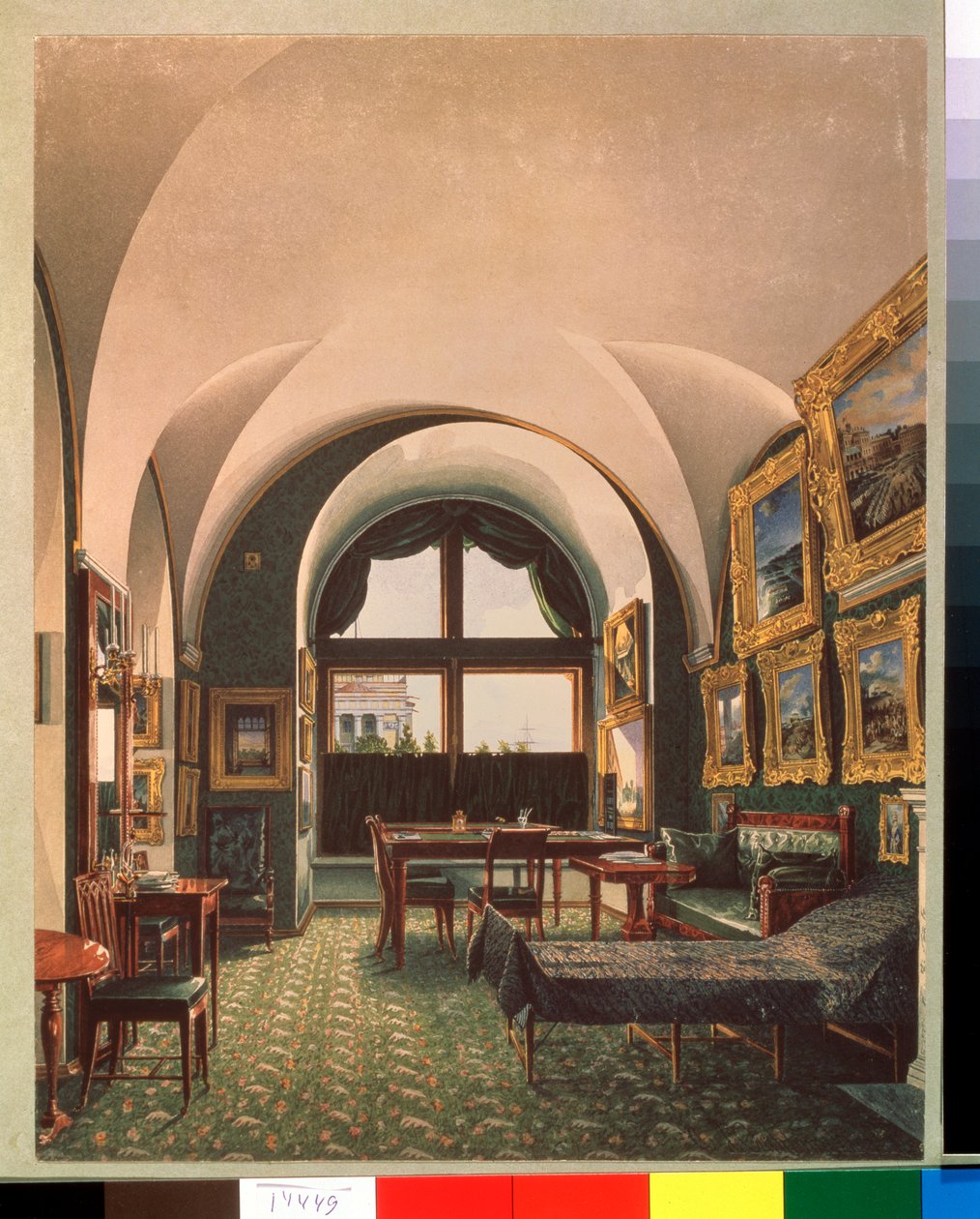 The Small Study of Emperor Nicholas I in The Winter Palace in St Petersburg by Konstantin Andreyevich Ukhtomsky