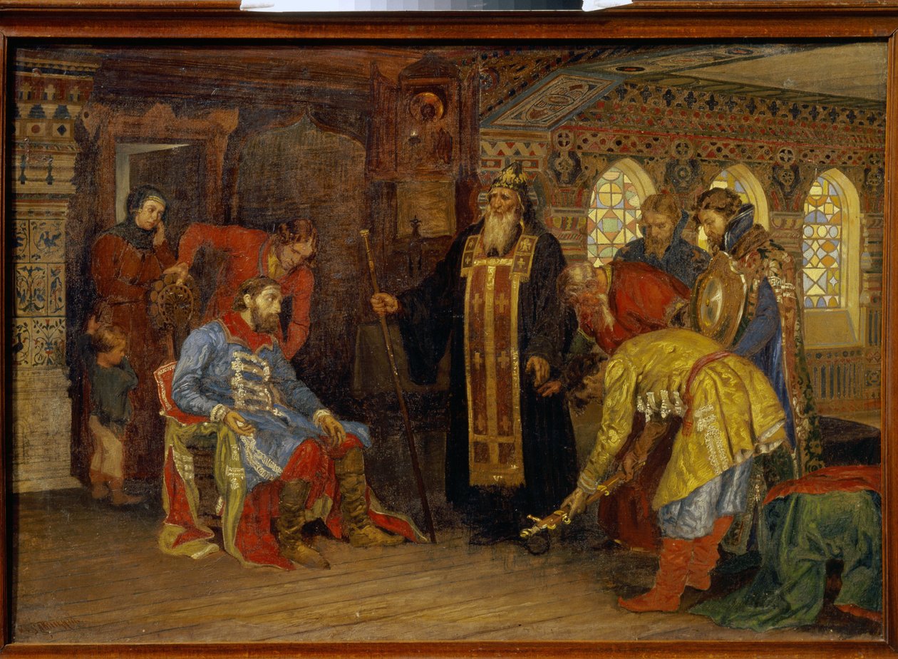 The Invitation of the Prince Pozharsky to Rule Over Armies for Liberation of Moscow by Konstantin Apollonovich Savitsky