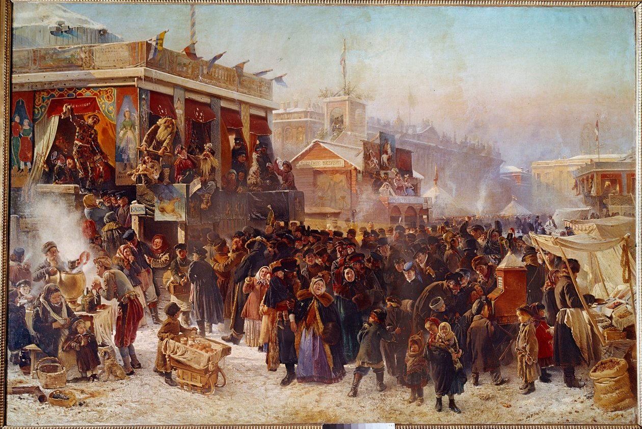 Balladins on Admiraut Square in St. Petersburg by Konstantin Egorovich Makovsky