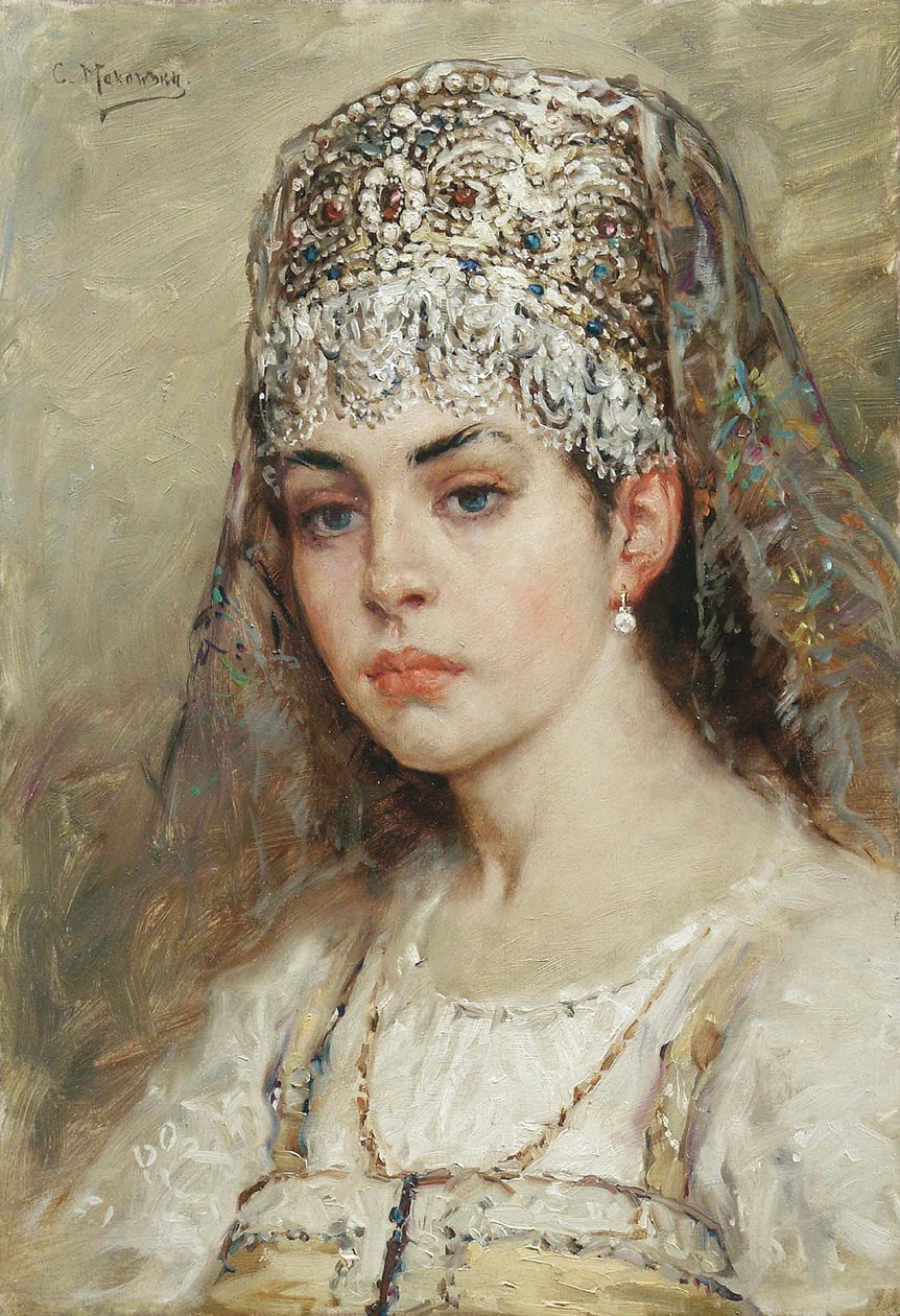 Portrait of a Boyar Woman by Konstantin Egorovich Makovsky