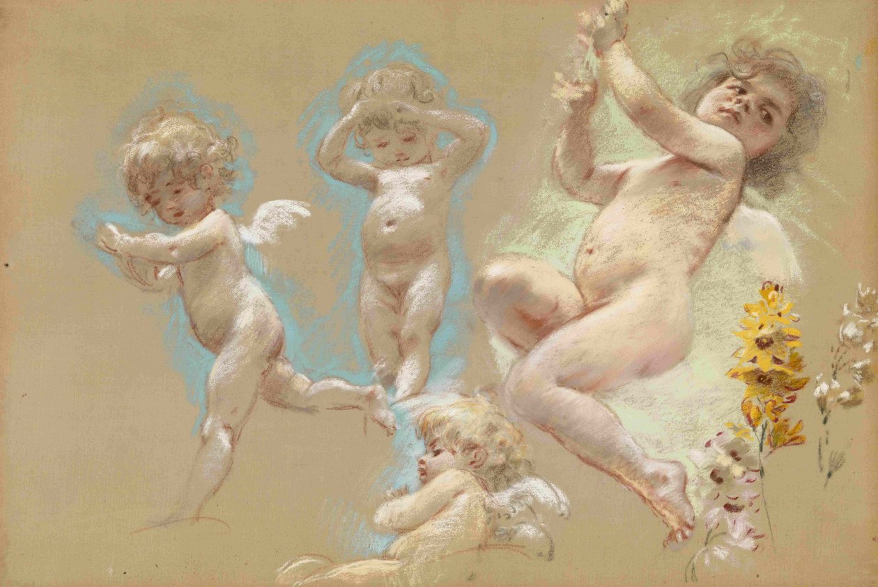 Putti. Interior Décor of the Baron von Dervis Mansion in Petersburg by Konstantin Egorovich Makovsky