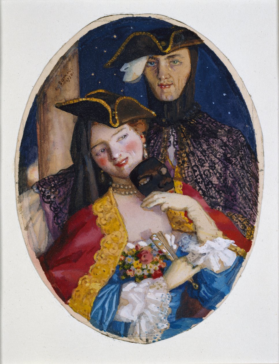 Couple Dressed for a Venetian Carnival by Konstantin Somov