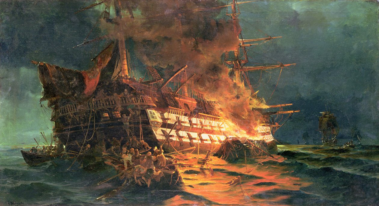 The Loss of the Ajax, Off Cape Janissary by Konstantinos or Constantin Bolanachi