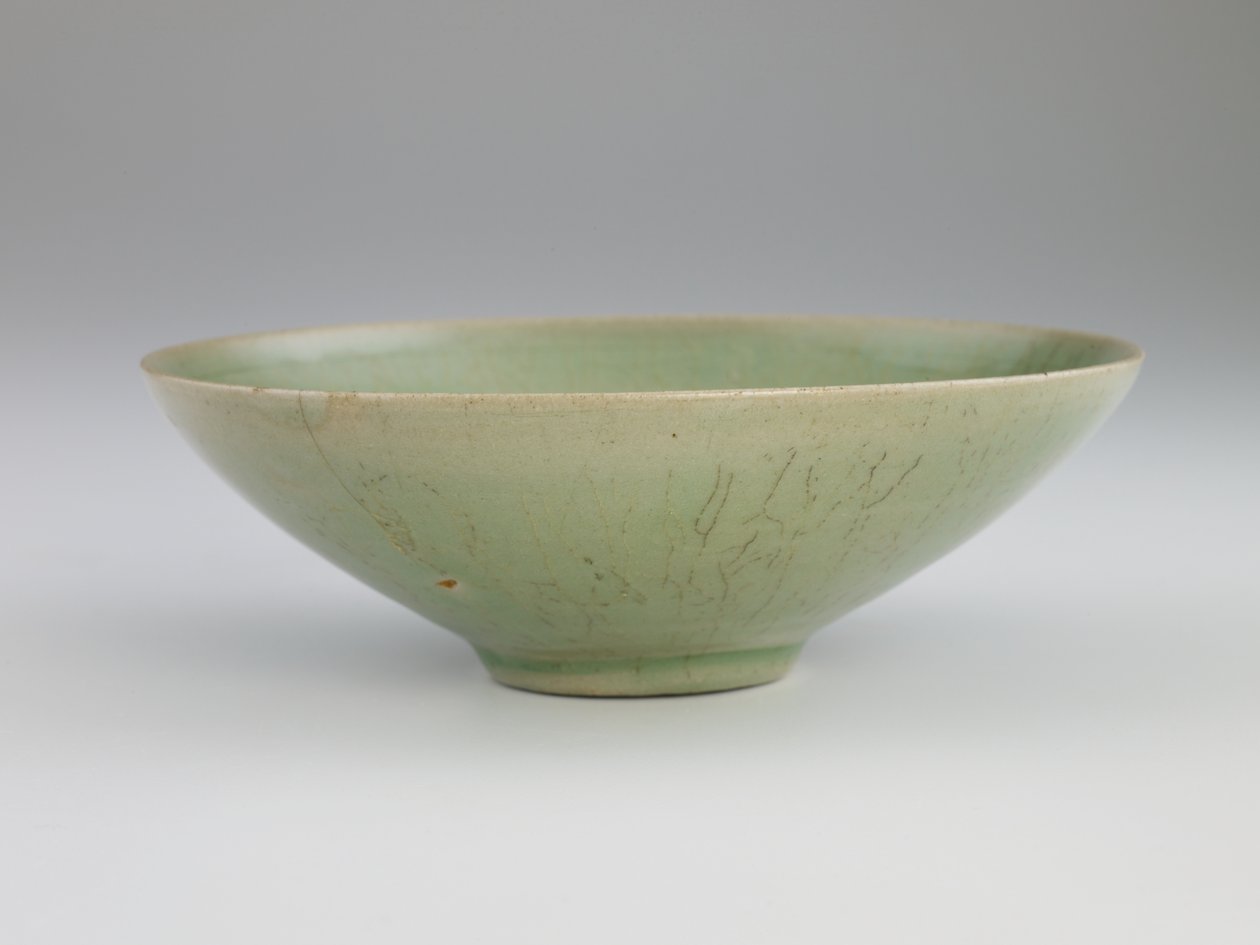 Bowl with Incised Design of Fish Among Waves by Korean School