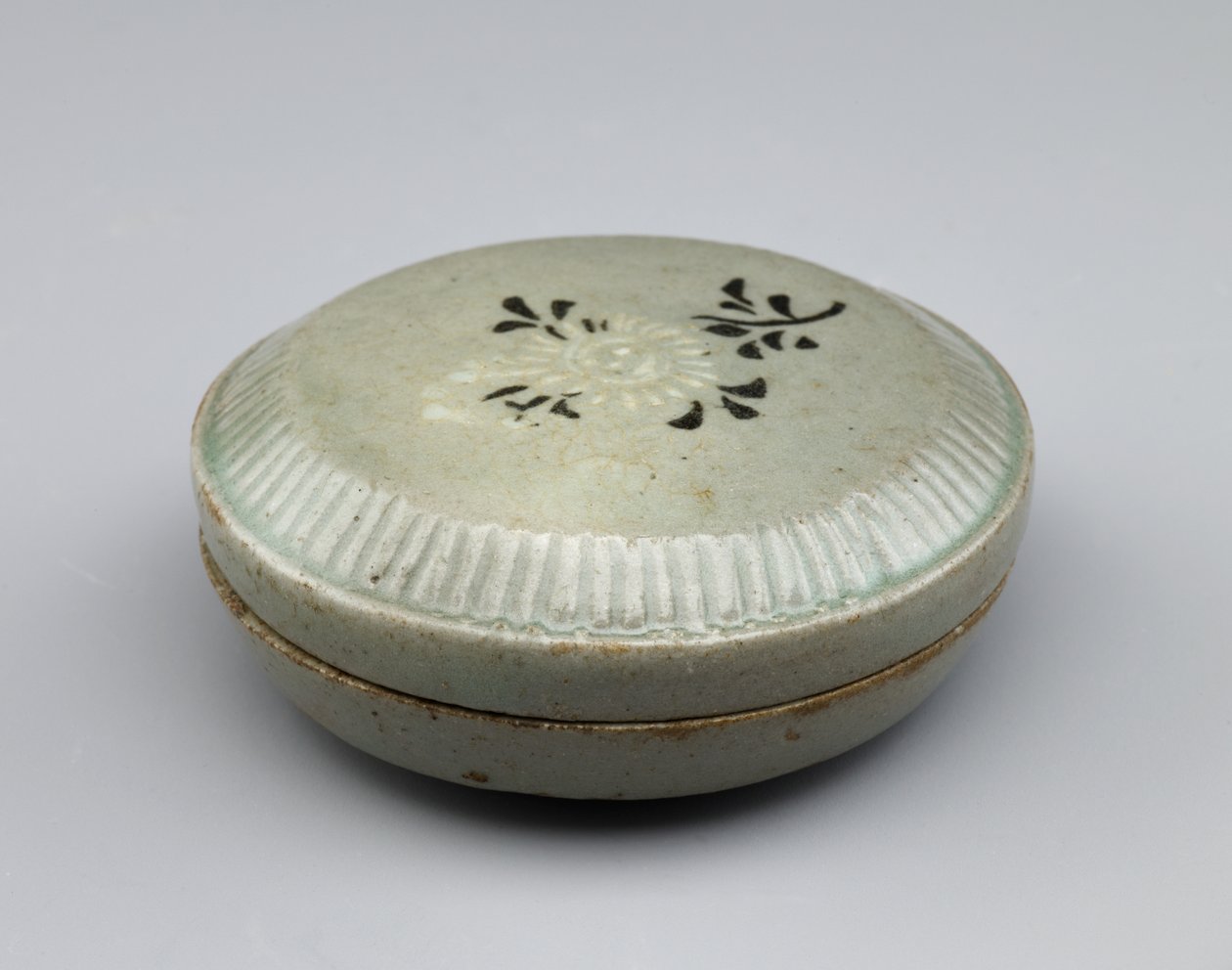Covered Box with Inlaid Design of Chrysanthemum Spray, Mid 12th Century by Korean School