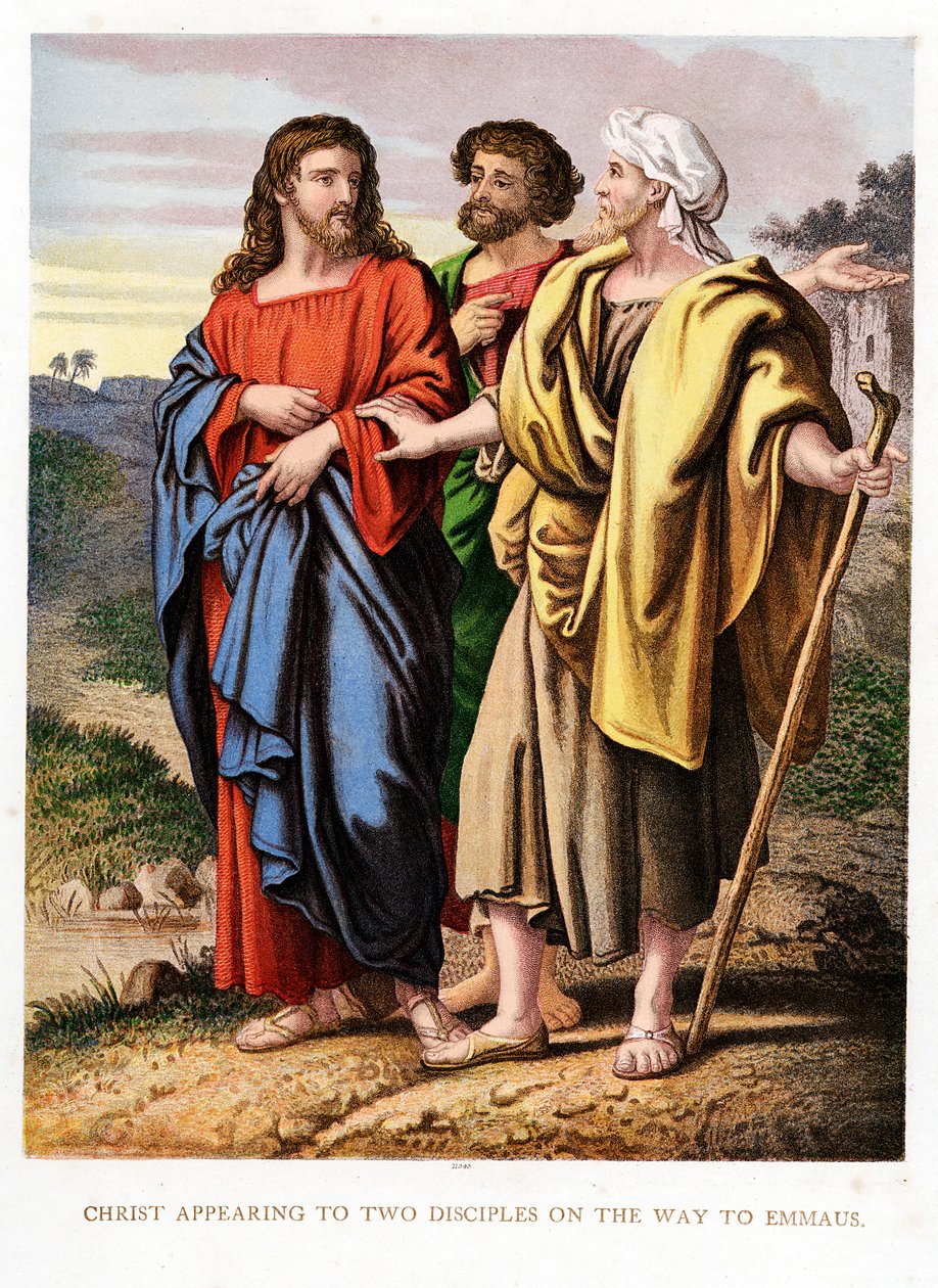 Christ Appearing to the Two Disciples on the Road to Emmaeus by Kronheim and Co