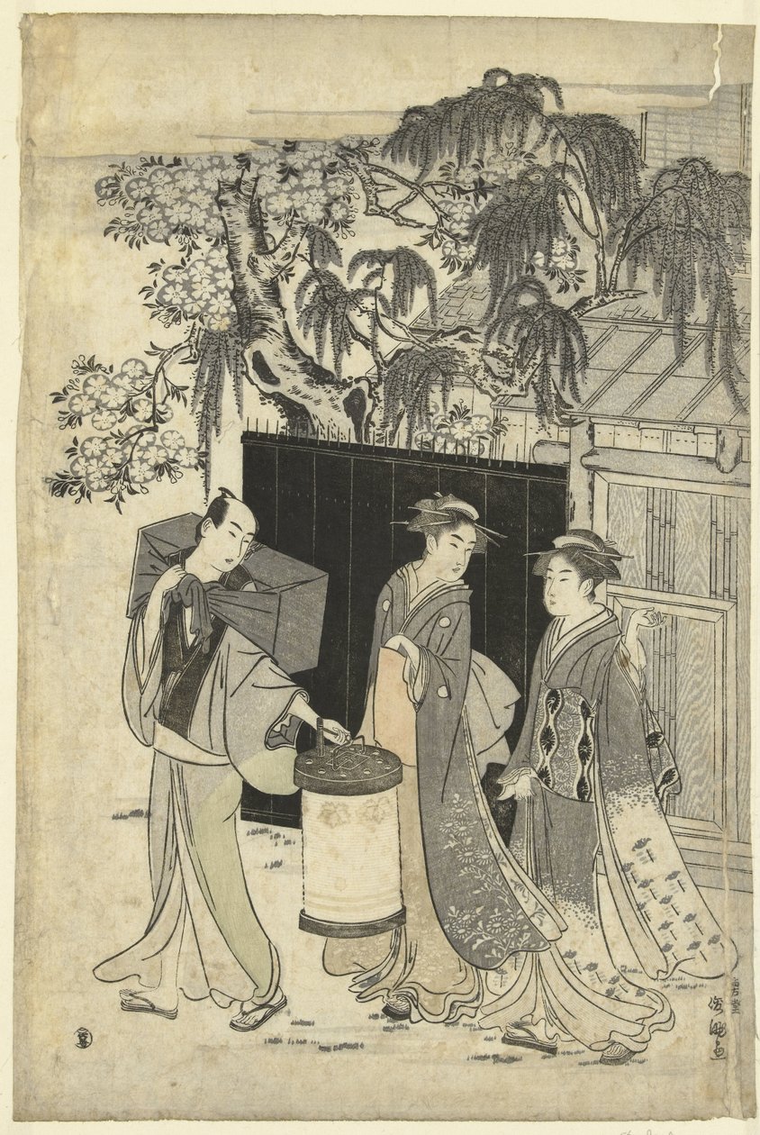 The House of the Kyoka Poet at Night by Kubota Shunman