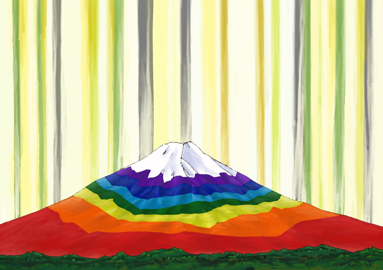 Rainbow-colored Mt. Fuji in the light #2 by Kunio Ota