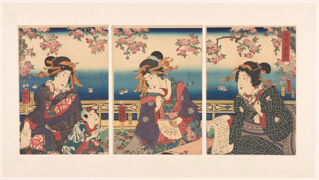 Prosperity in the Mountains along the Sumida River by Kunisada (II) , Utagawa