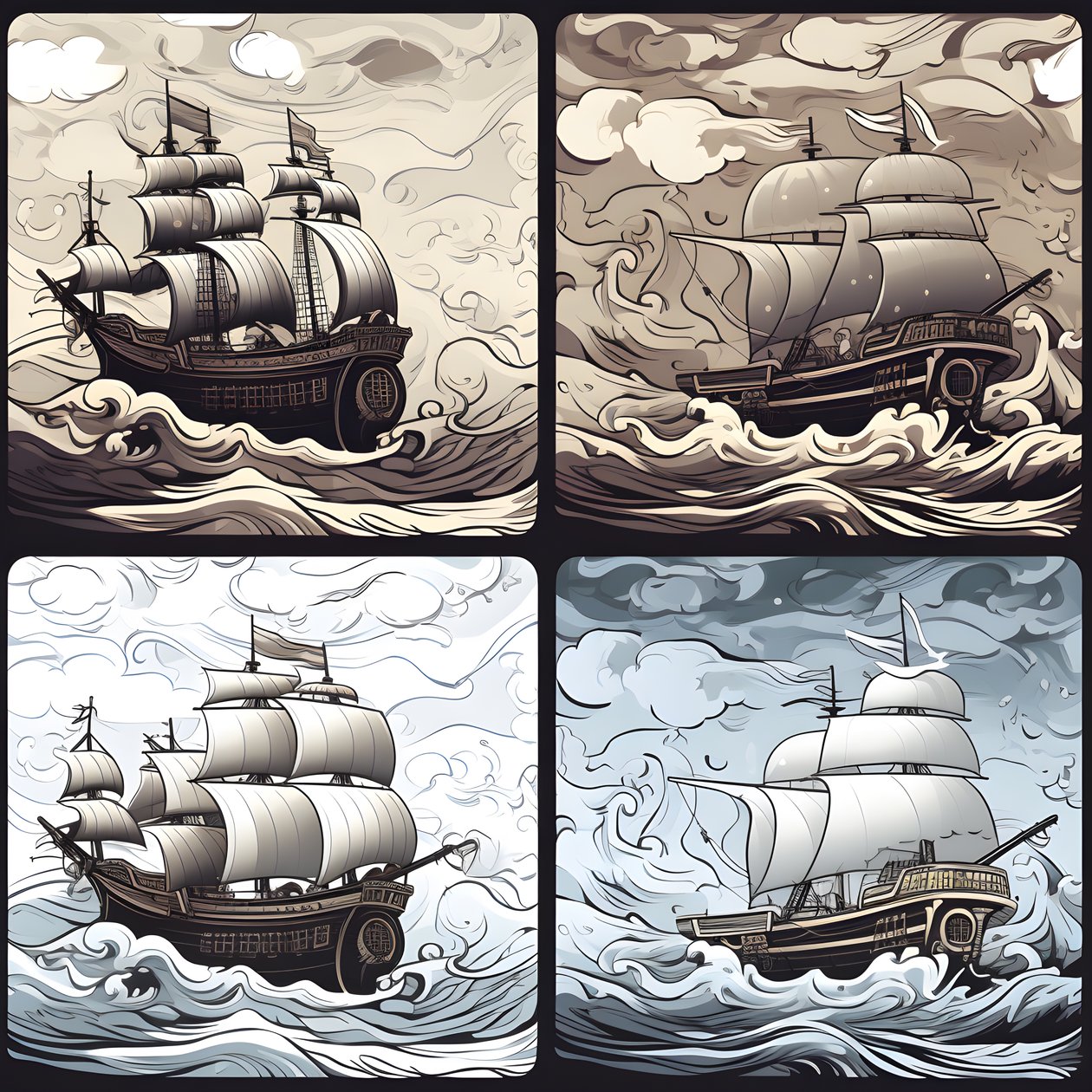 4 Types of Black and White Outline Only 1 by Kurt Heppke