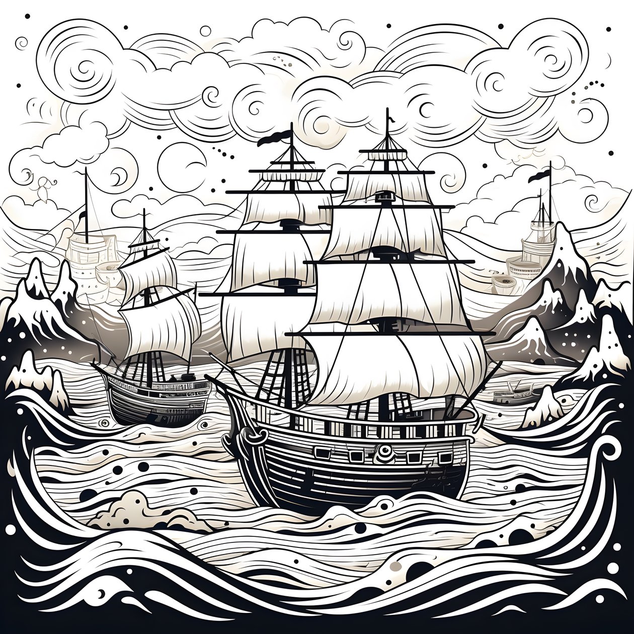 4 Types of Black and White Outline Only 4 by Kurt Heppke