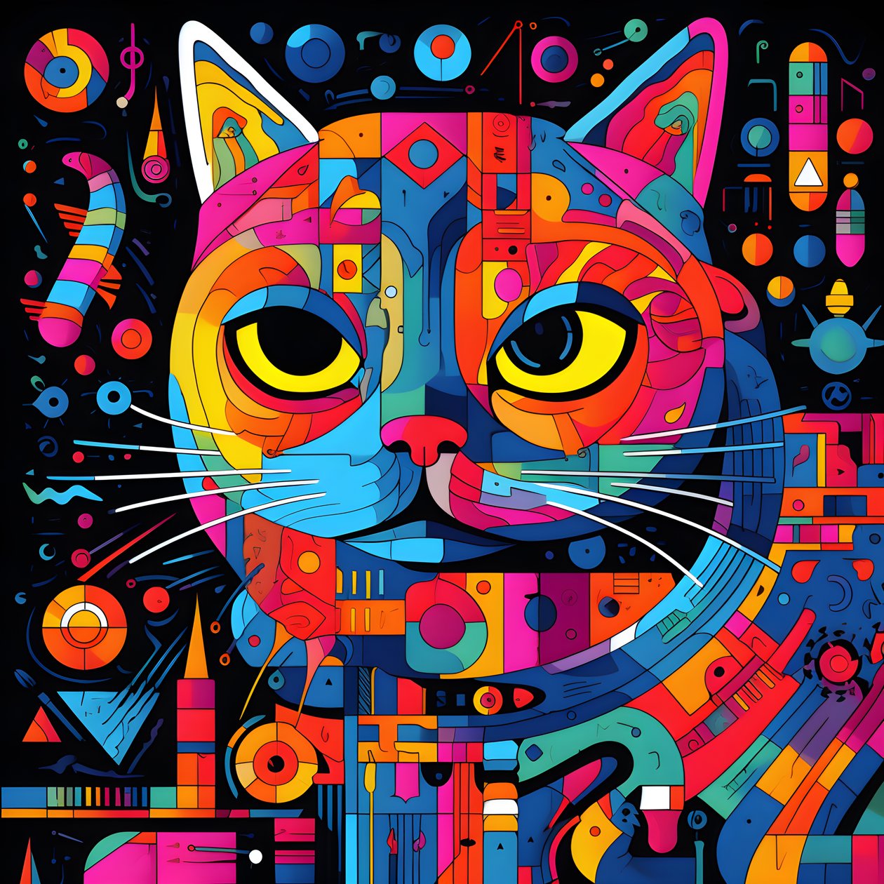 Abstract Cat Patterns 2 by Kurt Heppke