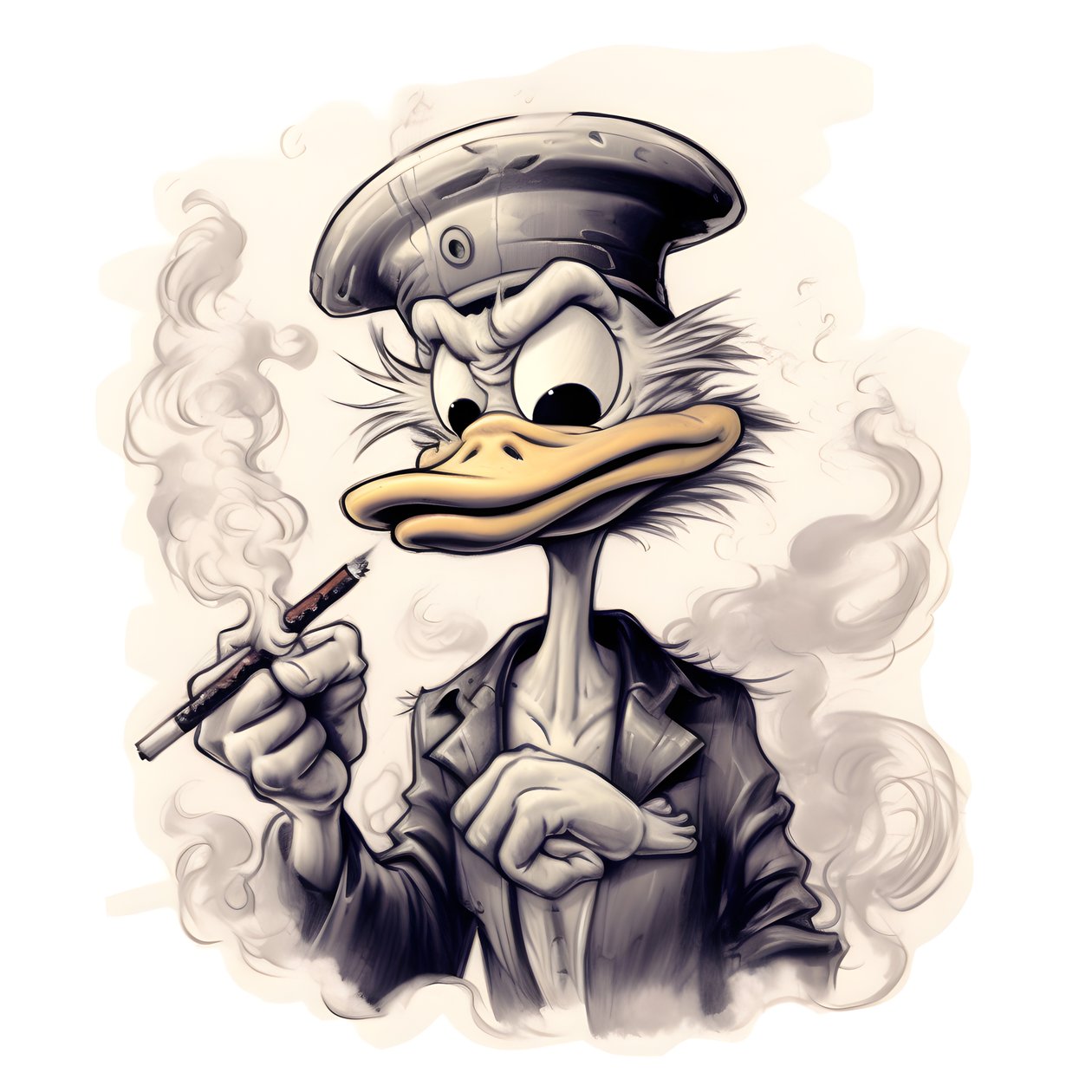 Scrooge McDuck Smoking a Big Marijuana Joint 1 by Kurt Heppke