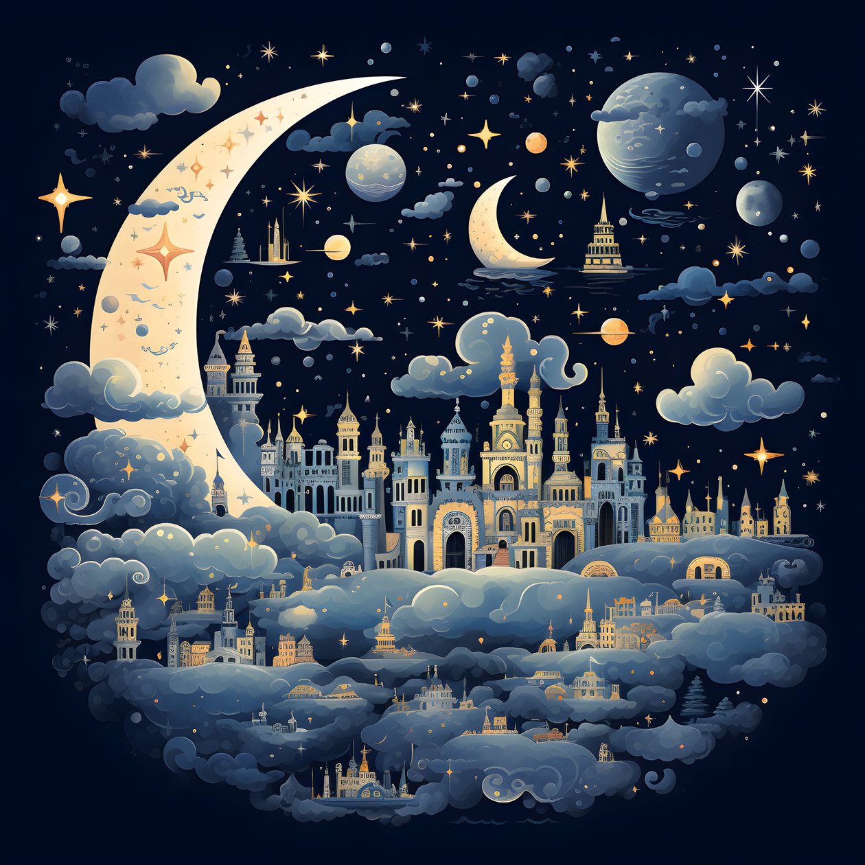 A Collection of Isolated Fantasy Illustrations of Sky Elements 3 by Kurt Heppke
