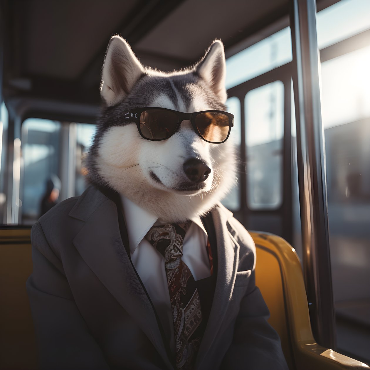 Husky in suit best sale
