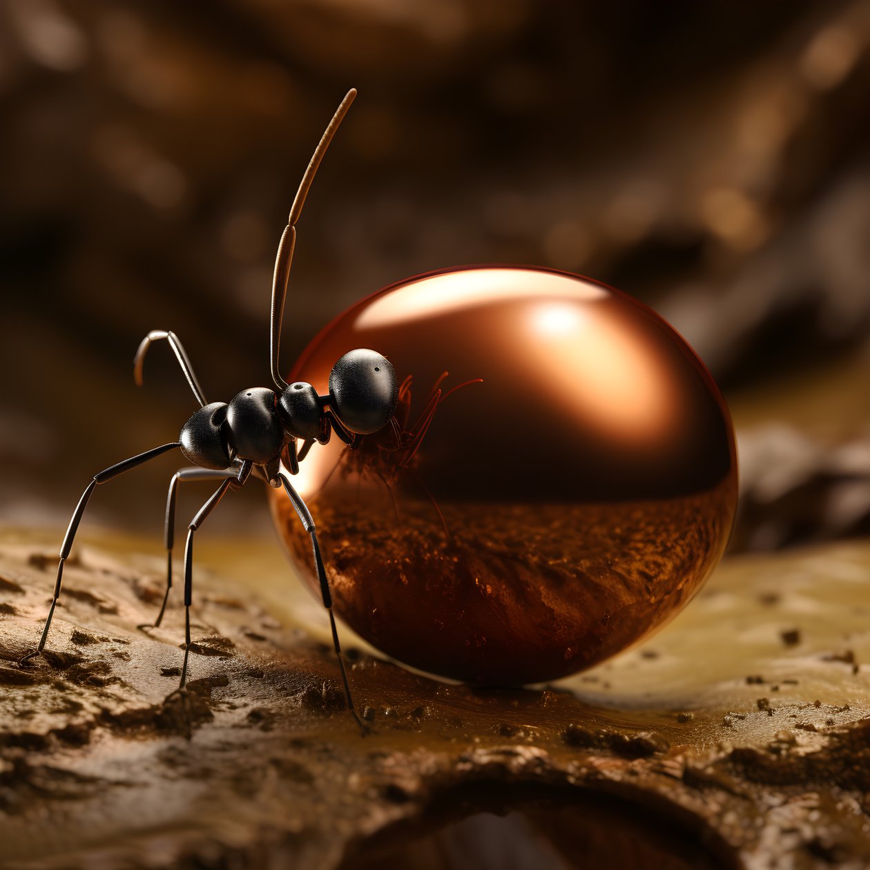 A Brown Ant Climbs a Giant Apple 3 by Kurt Heppke