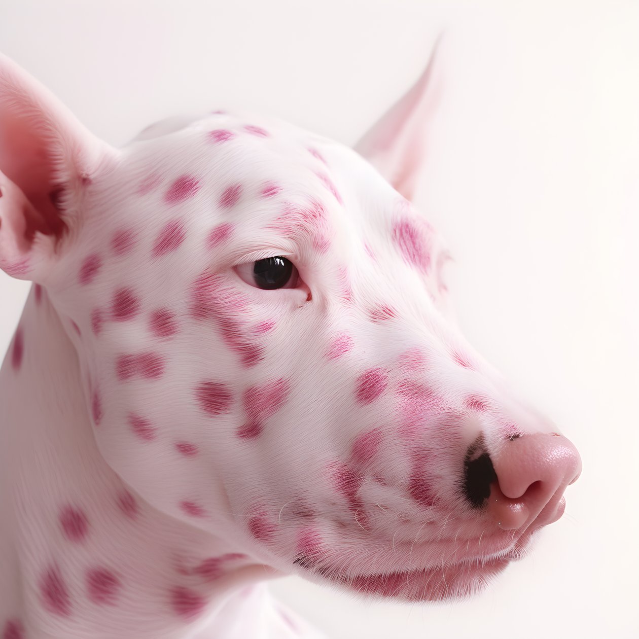 Fascinating Close-up of Pig Pink on White Animal Dalmatian Spots in Moiré Pattern 1 by Kurt Heppke