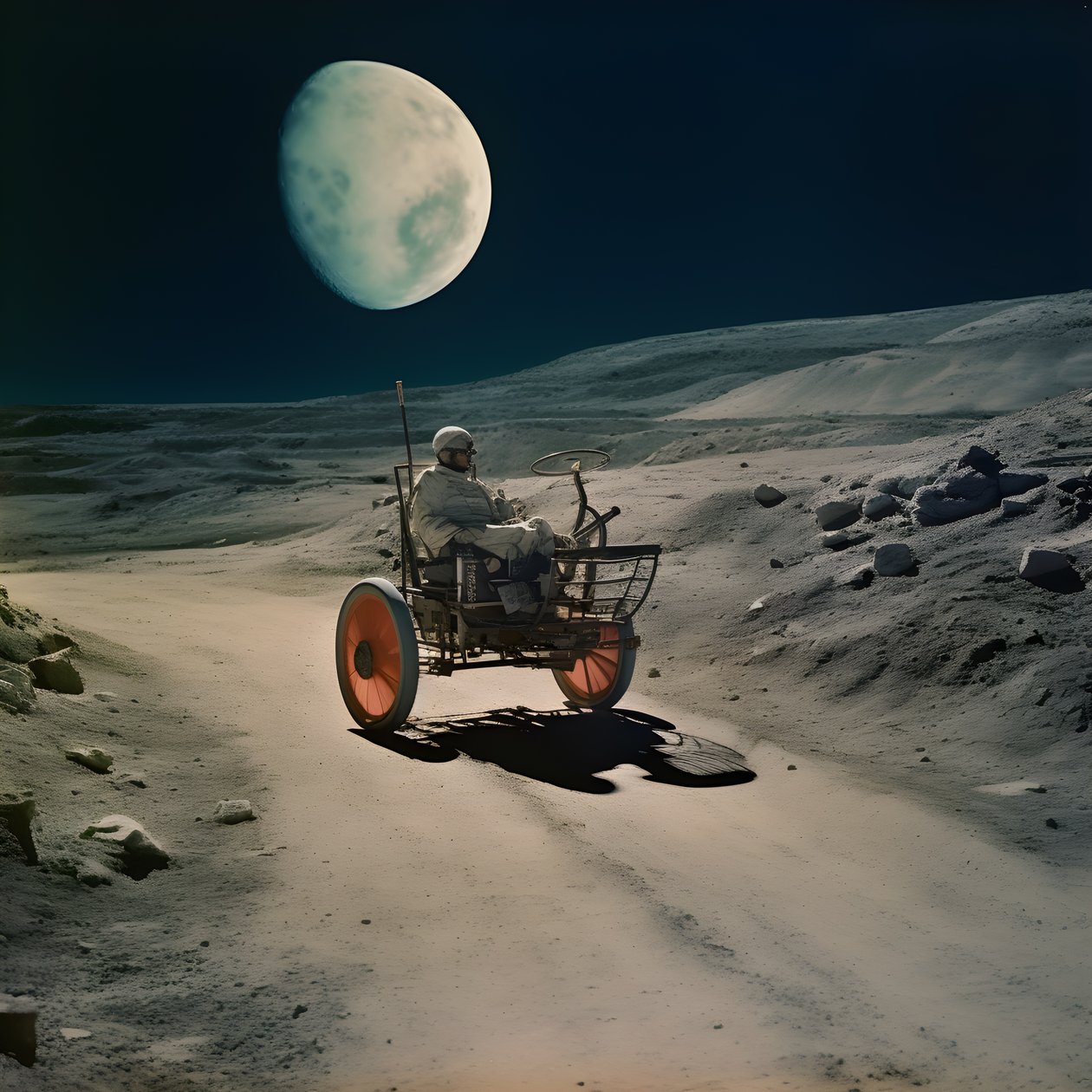 Moon Beetle, Moon Landscape with Craters 2 by Kurt Heppke