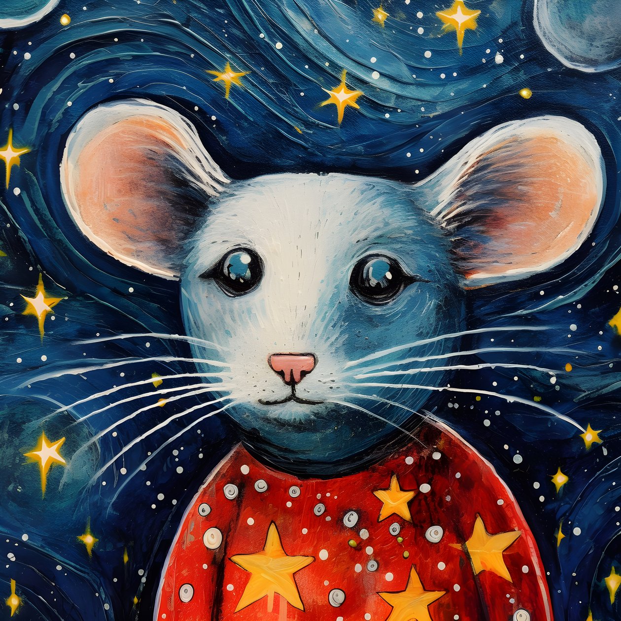 Portrait of the Mouse Animal Starry Night 4 by Kurt Heppke