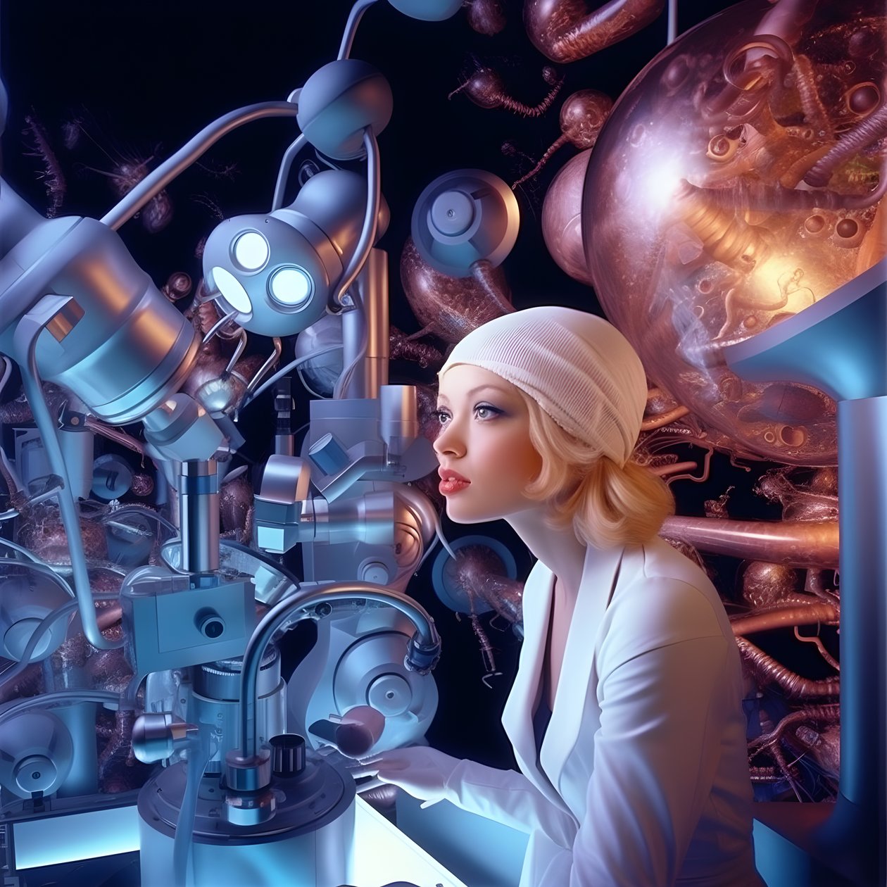 Super-Resolution Electron Microscope Shot of Woman in the Artistic Style of David LaChapelle 3 by Kurt Heppke