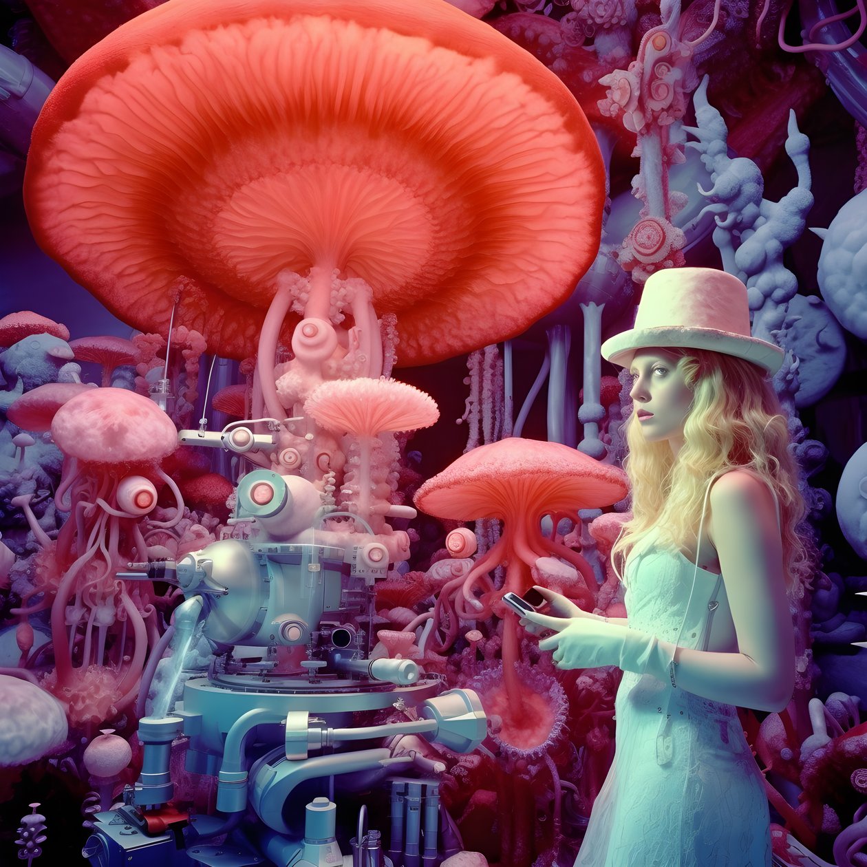 Super-Resolution Electron Microscope Shot of Woman in the Artistic Style of David LaChapelle 4 by Kurt Heppke