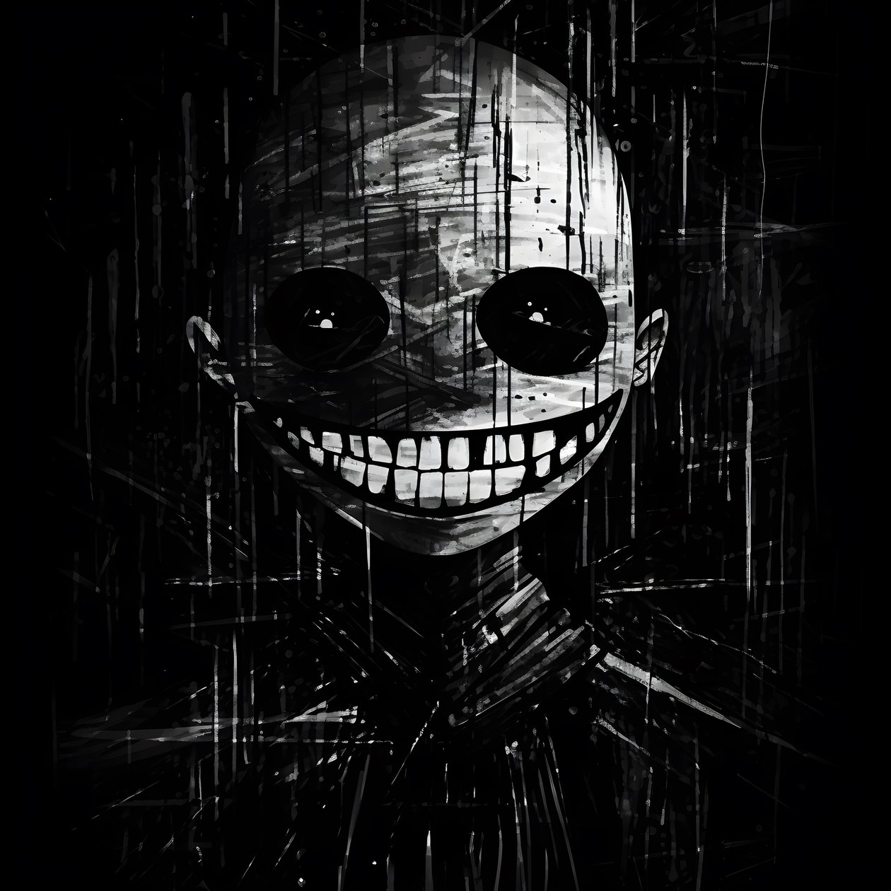 The Smiling Face is Drawn on Black Paper 1 by Kurt Heppke