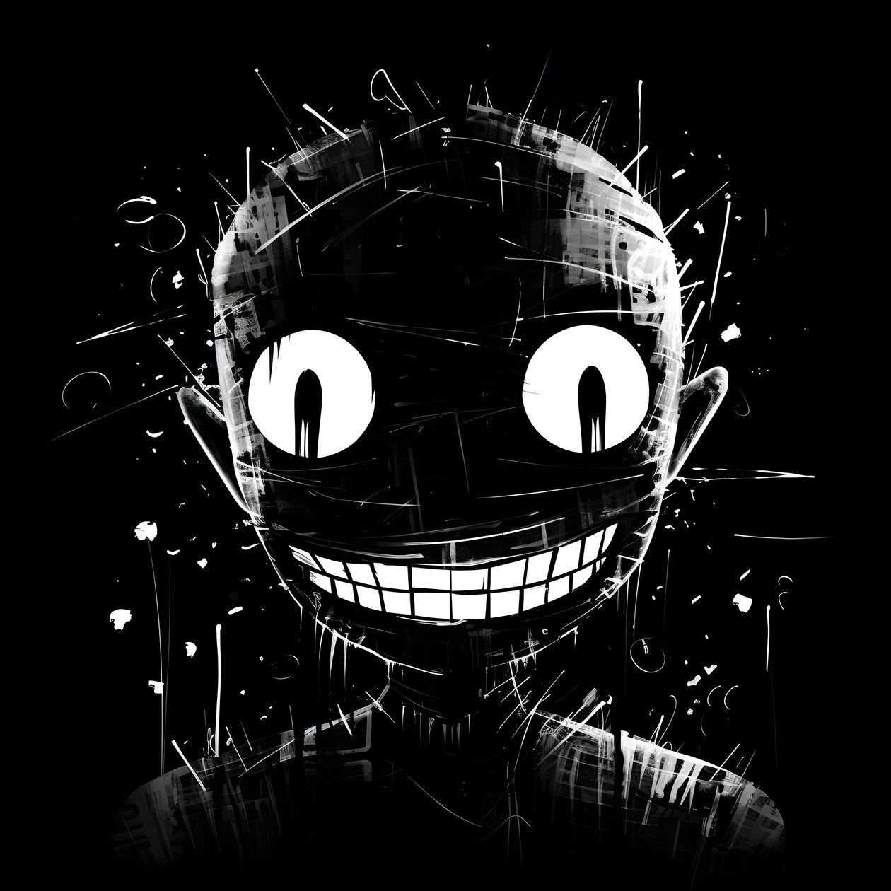 The Smiling Face is Drawn on Black Paper 2 by Kurt Heppke