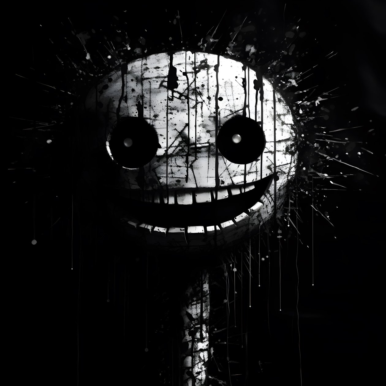 The Smiling Face is Drawn on Black Paper 3 by Kurt Heppke