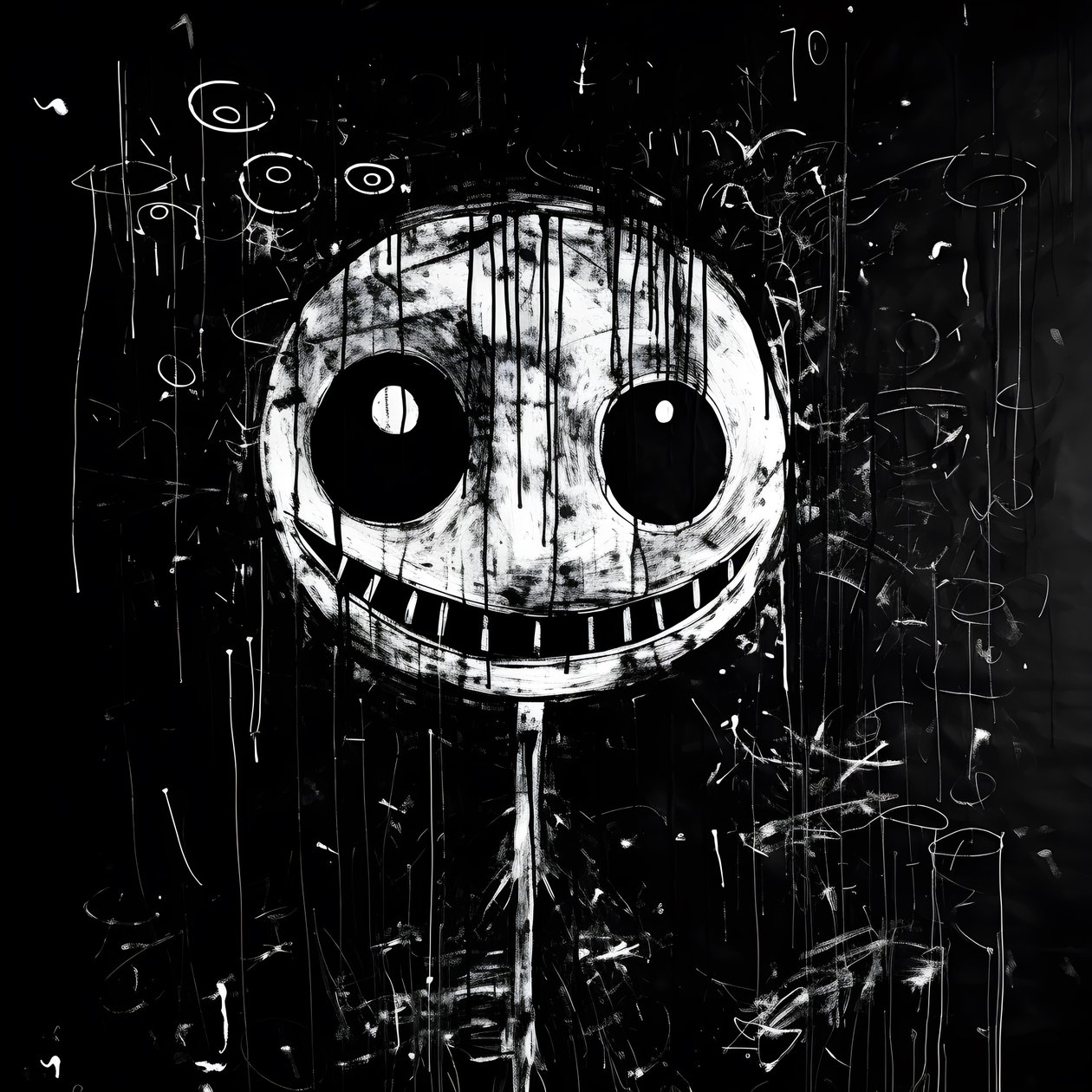 The Smiling Face is Drawn on Black Paper 4 by Kurt Heppke
