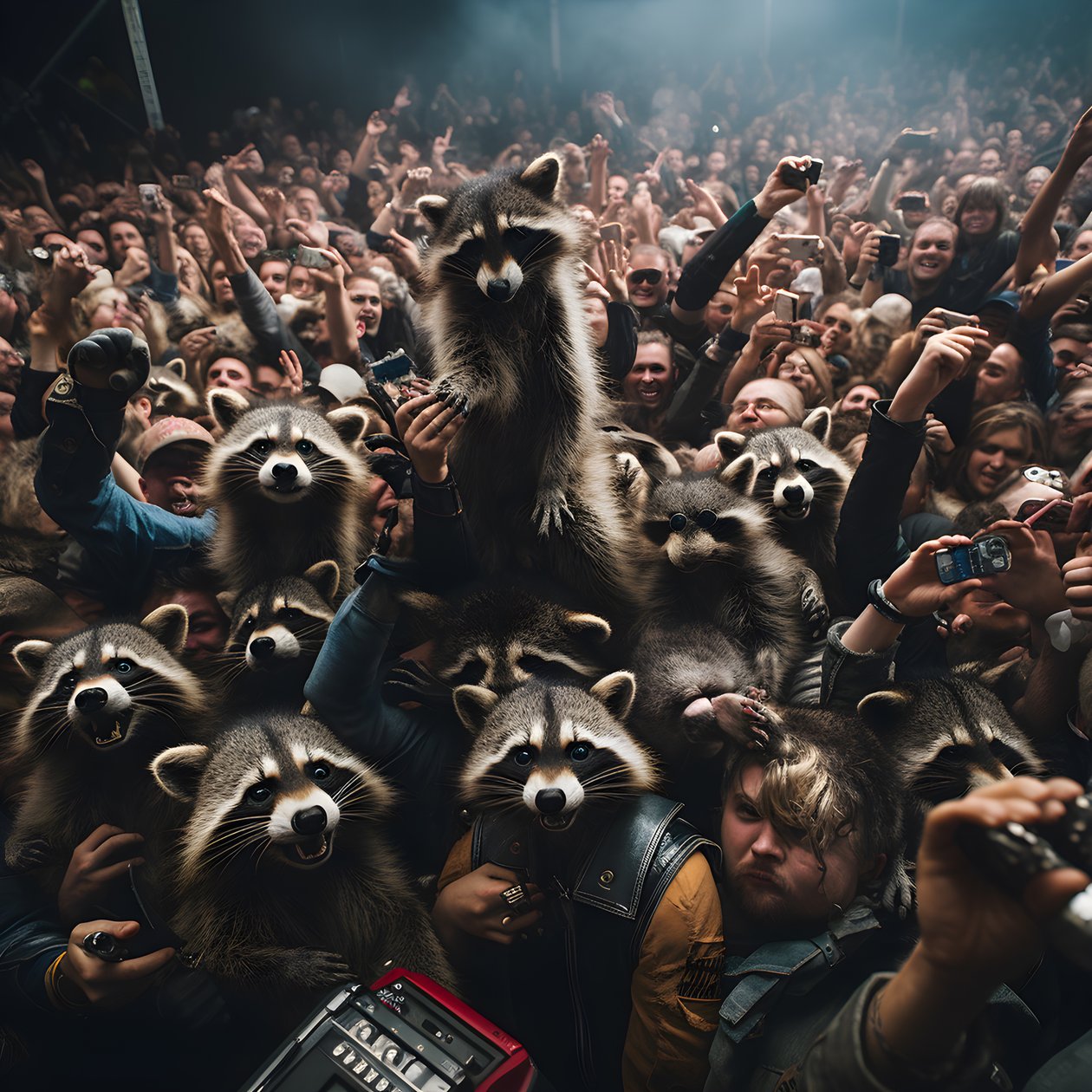 A Horde of Raccoons at a Rock Show 4 by Kurt Heppke