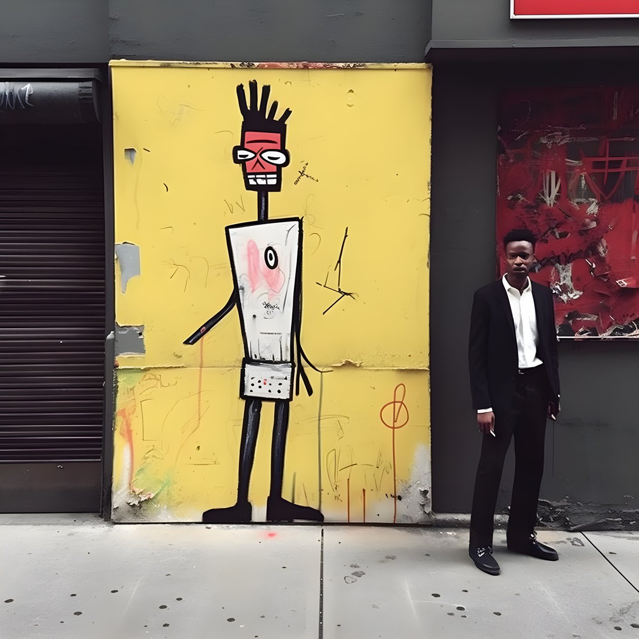A Painted Figure Comes to Life as It Walks Down a Street in New York, Surreal Photo 2 by Kurt Heppke