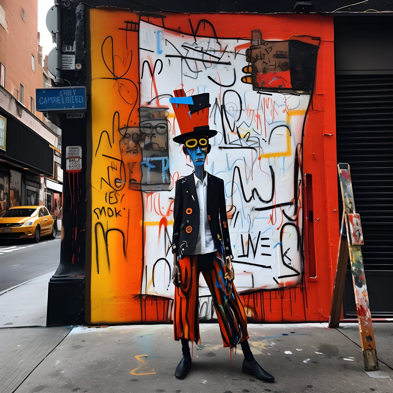 A Painted Figure Comes to Life as It Walks Down a Street in New York, Surreal Photo 4 by Kurt Heppke