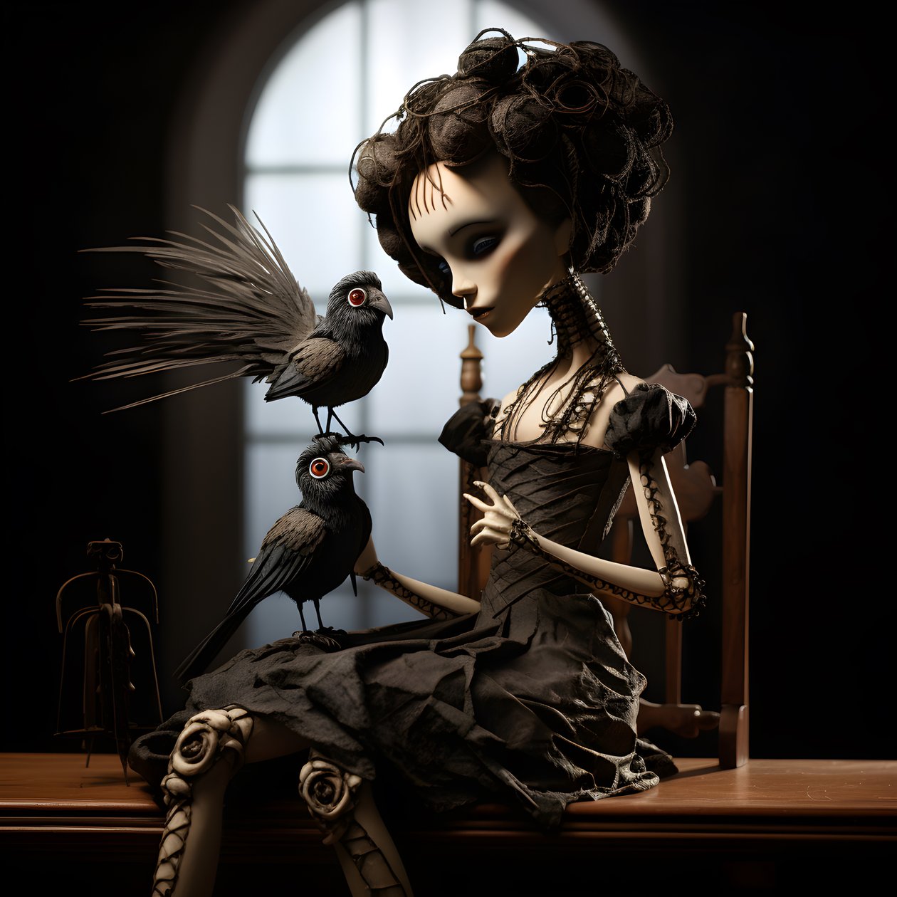 A Large Doll on a Table with a Skeleton on It 4 by Kurt Heppke