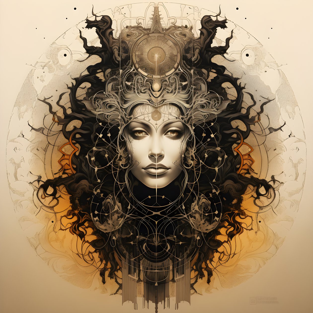 Leonardo da Vinci Concept Sketch Album Artwork Root of a Tree Growing from the Earth and Reaching the Sky like Jack and the Beanstalk 3 by Kurt Heppke