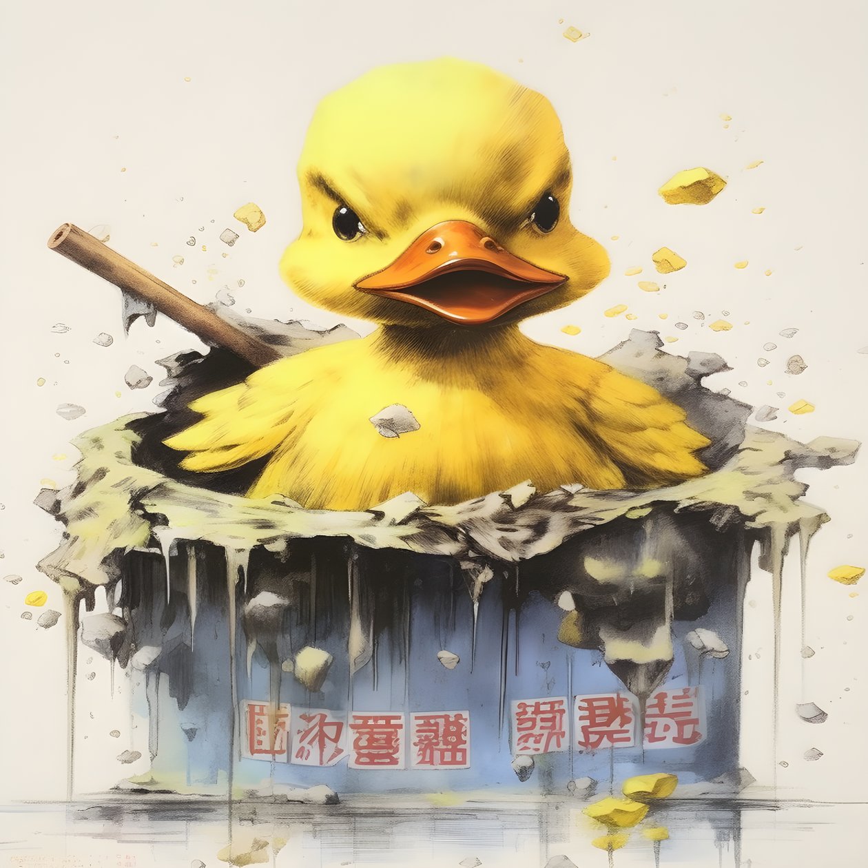 Trendy Rubber Duck Advertisement Poster - The Yellow 3 by Kurt Heppke