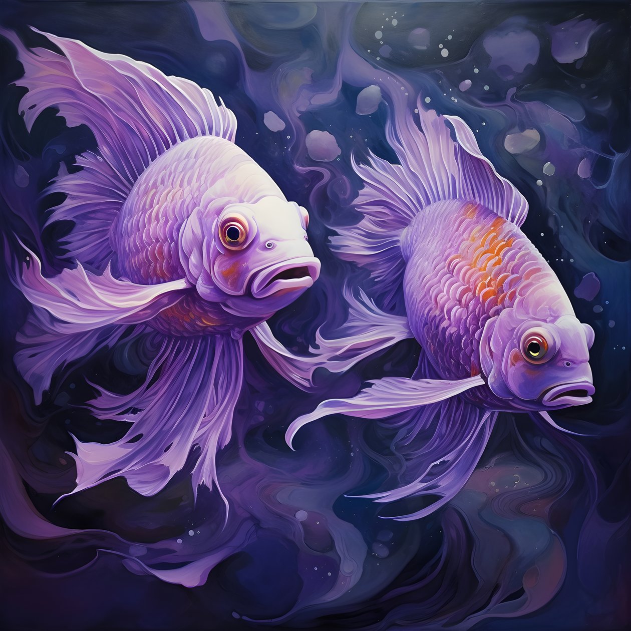 two purple fish 2 by Kurt Heppke