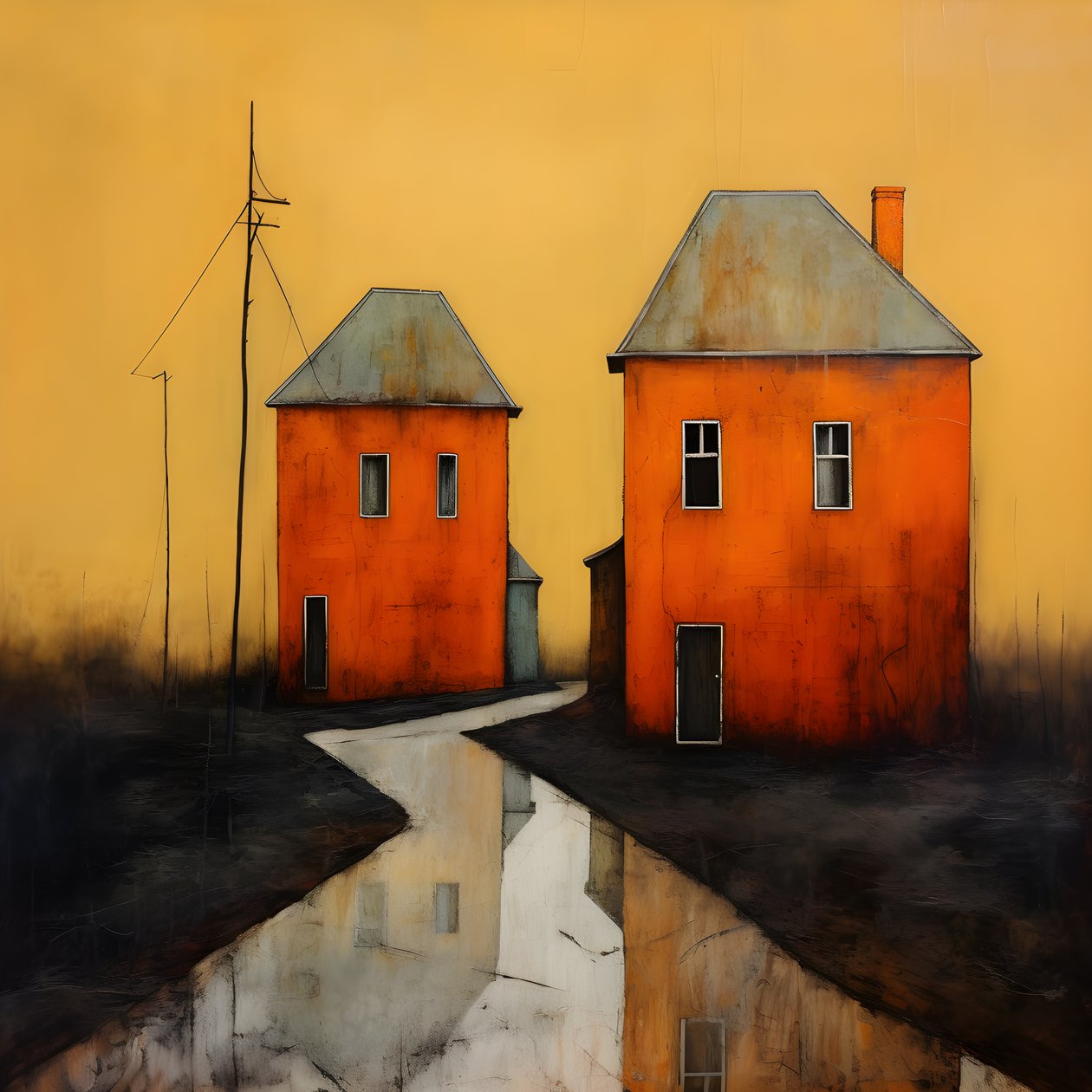 two orange houses 4 by Kurt Heppke