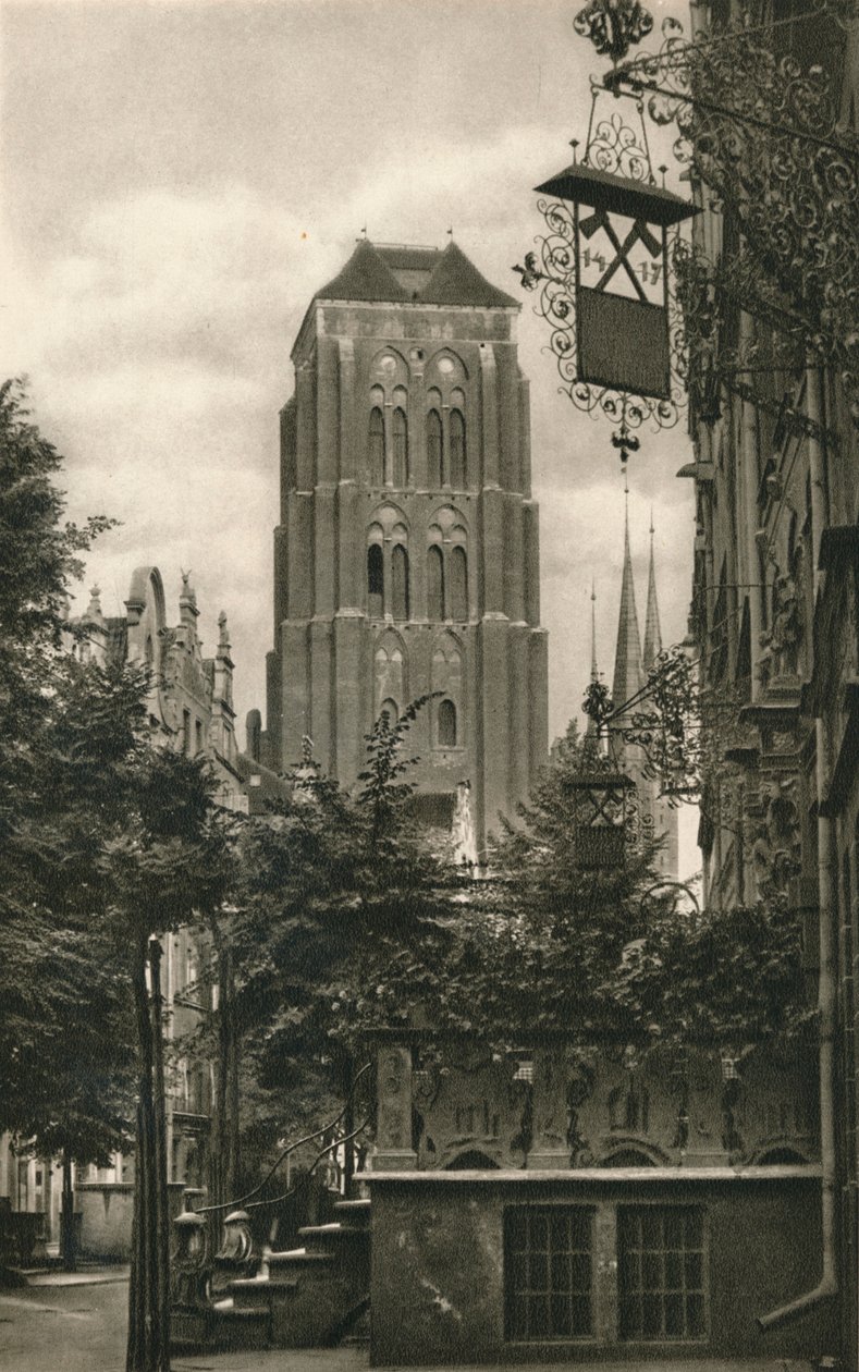 Danzig. Jopengasse - Marienkirche by Kurt Hielscher
