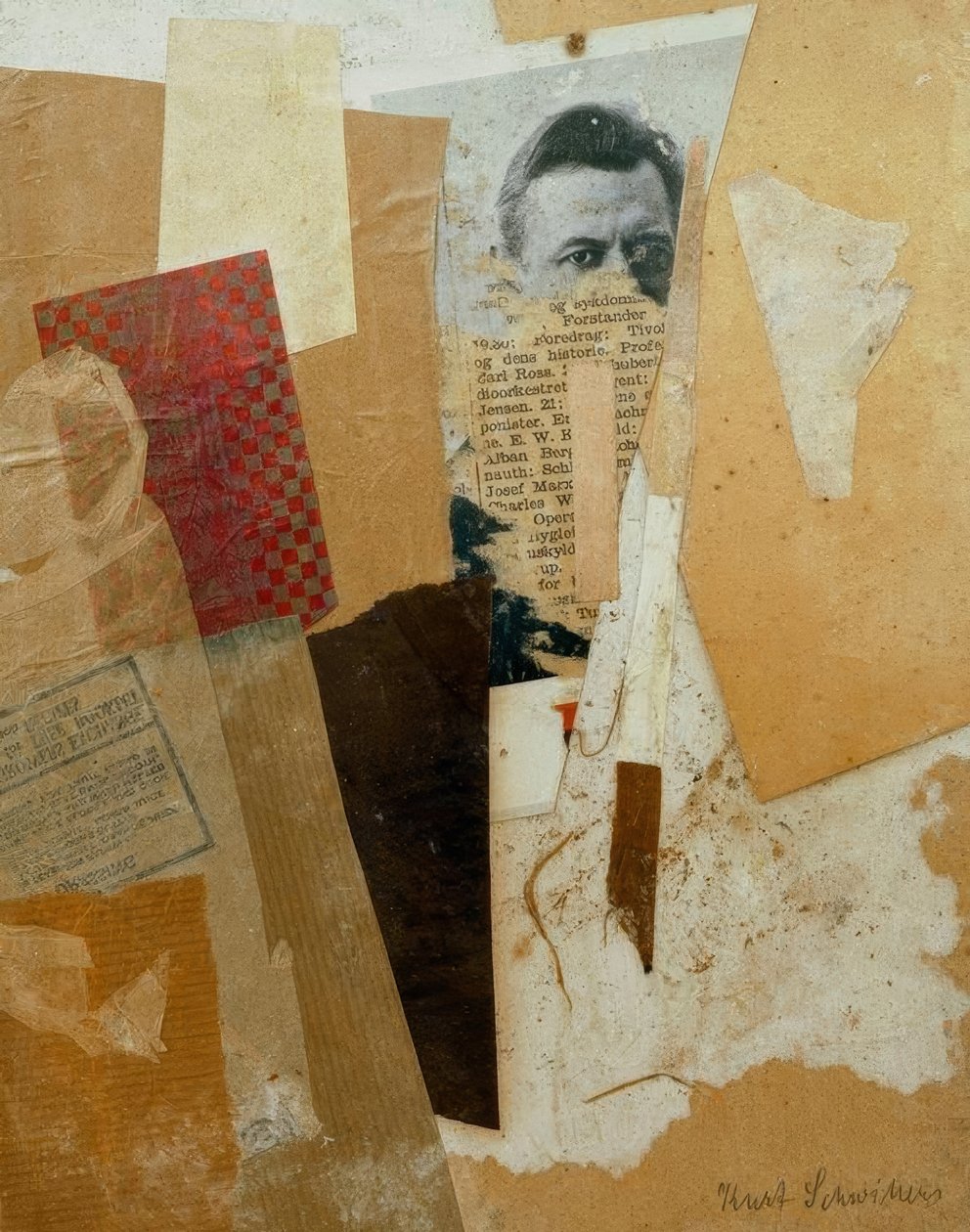 Untitled (With Early Portrait of Kurt Schwitters) by Kurt Schwitters