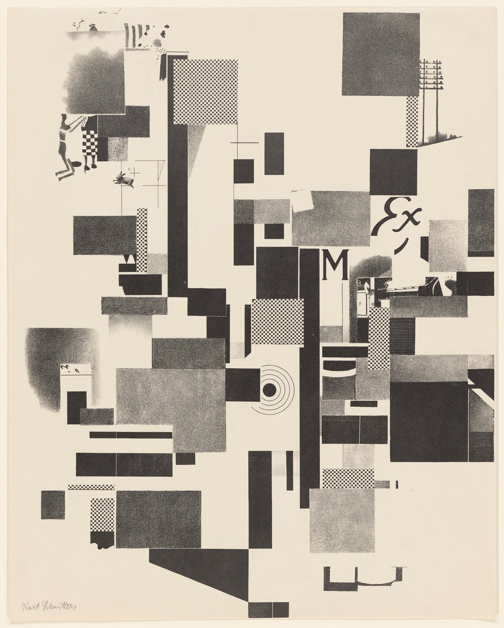 Untitled, no. 2 of 6 from the portfolio Merz 3. Kurt Schwitters 6 Lithos. Merz Portfolio. First Portfolio of the Merz Publisher by Kurt Schwitters