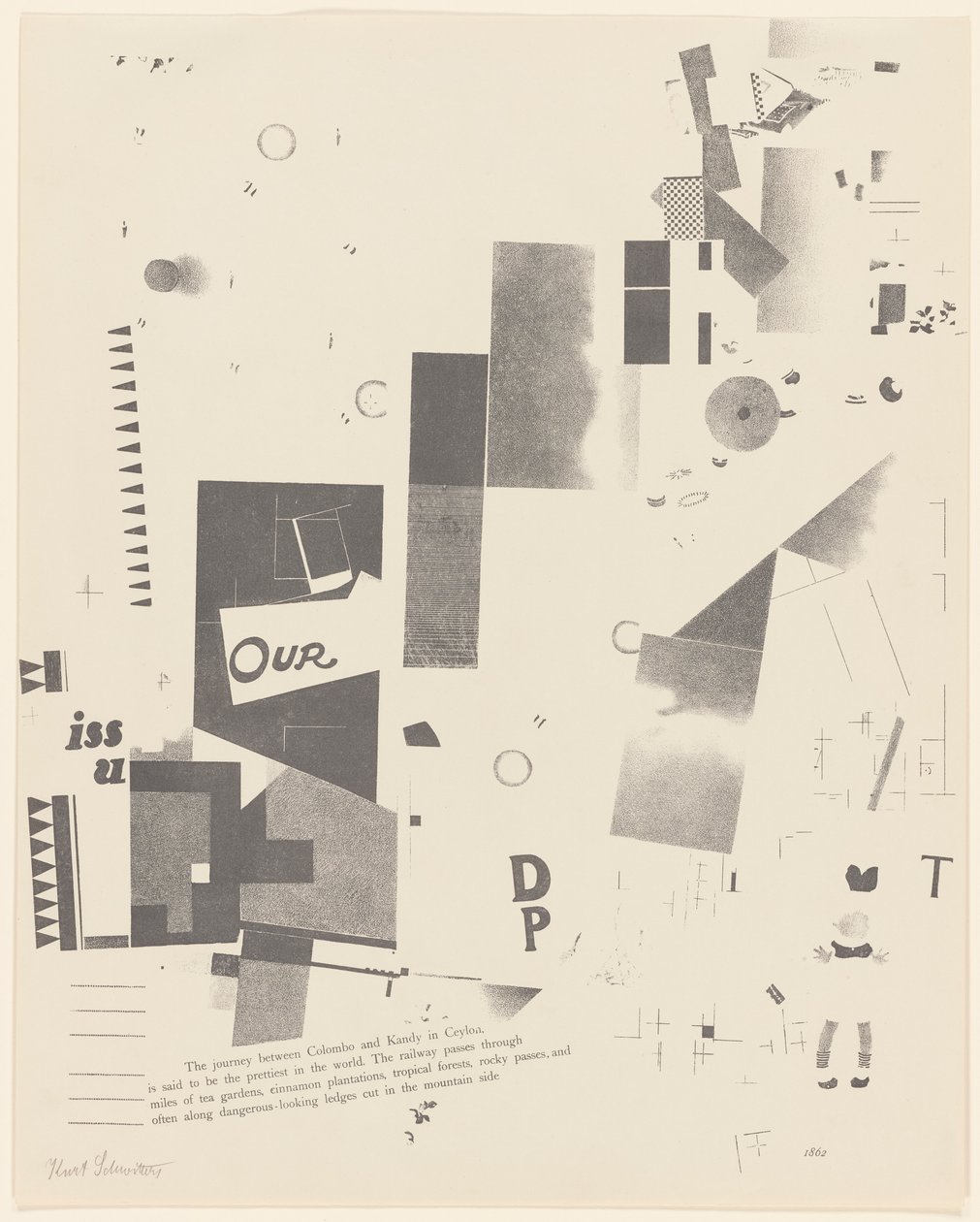 Untitled, No. 6 of 6 from the Portfolio Merz 3. Kurt Schwitters 6 Lithos. Merz Portfolio. First Portfolio of the Merz Publisher by Kurt Schwitters