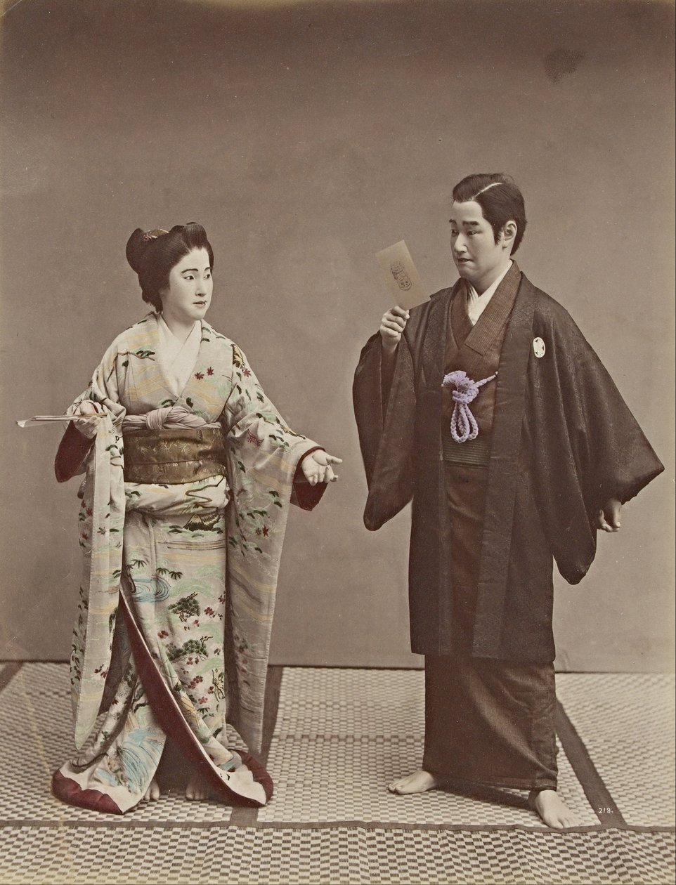 Untitled (Couple with a Cabinet Photograph and Ghost in Background) by Kusakabe Kimbei