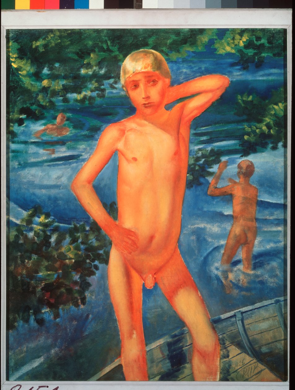Boys Bathing by Kuzma Sergeevich Petrov Vodkin