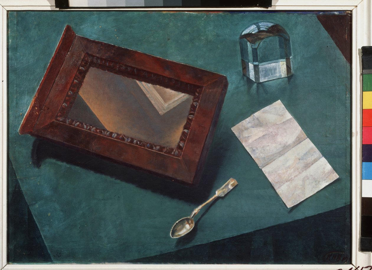 Still Life with a Mirror by Kuzma Sergeevich Petrov Vodkin