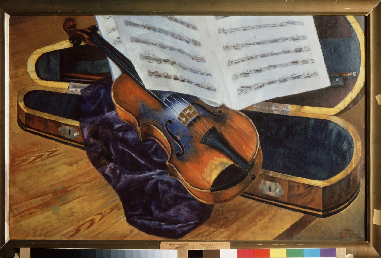 Violin in a Case by Kuzma Sergeevich Petrov-Vodkin