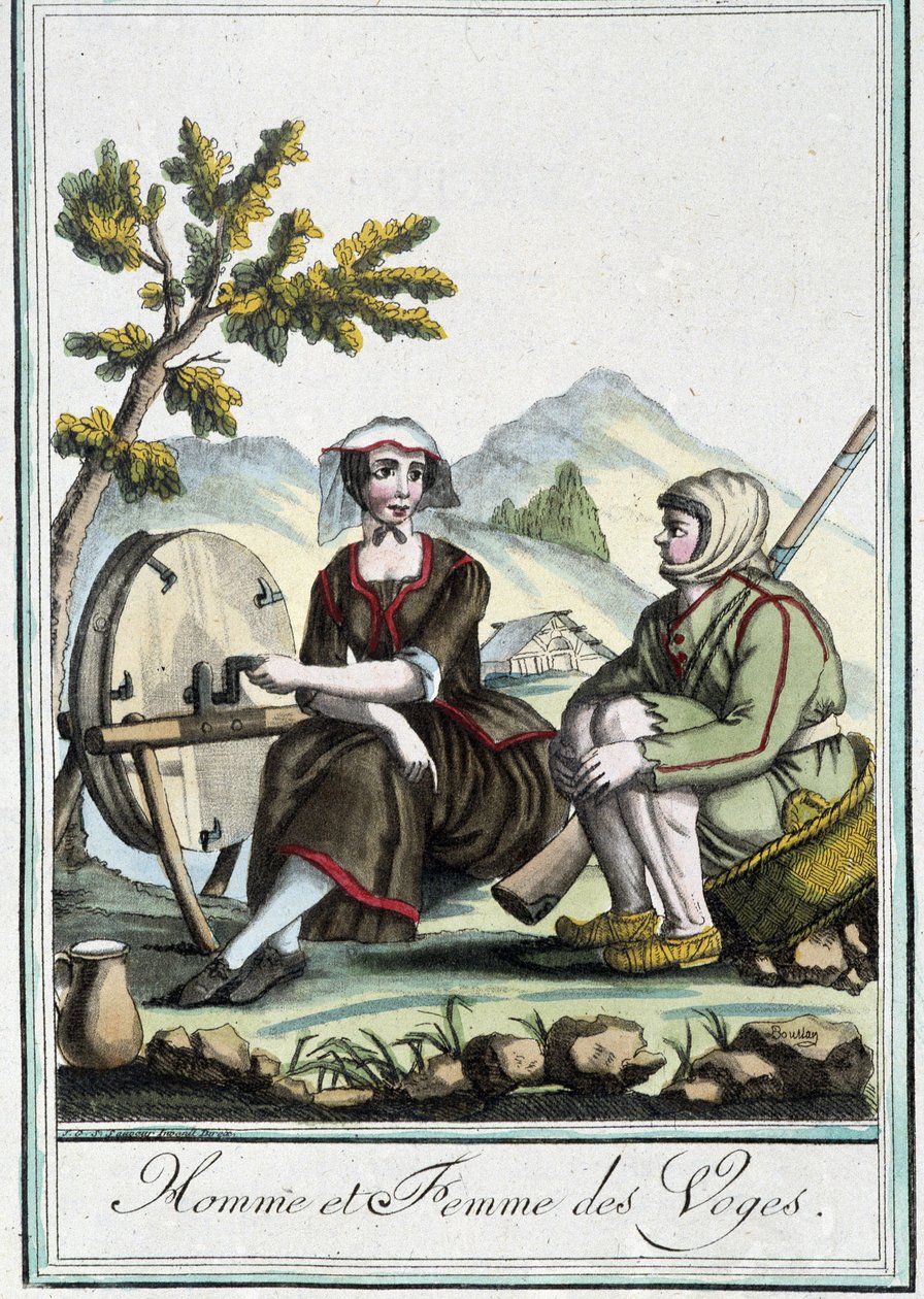 Man and Woman of the Vosges - in “Encyclopédie des voyages” by J. Grasset St Sauveur, Deron, Paris by L.F. Labrousse