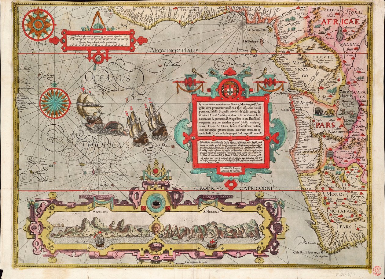 Chart of the Guinea coast, Manicongo and Angola as far as the Cape of Good Hope by L. Davis