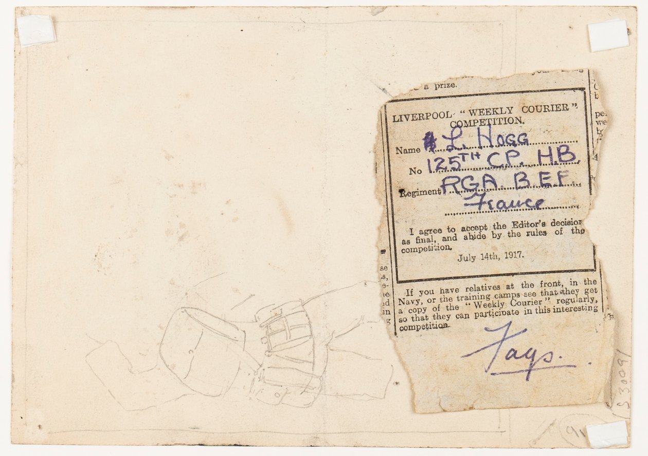Submission to a Newspaper Competition Editor, 1917 by L. Hogg