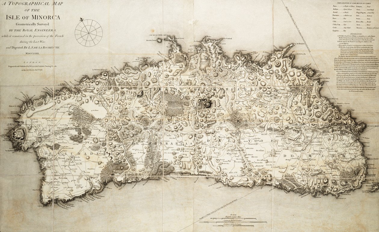 Map of Minorca by L. S. de la Rochette